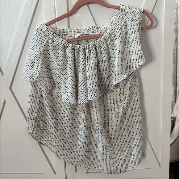 Collective Concepts Off-Shoulder Ruffle Blouse - Black and White - Stitch Fix - Picture 1 of 3